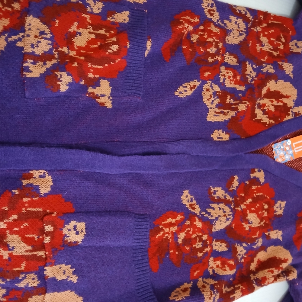 Bunulu woman, floral cardigan size S New With Difect - Picture 10 of 13